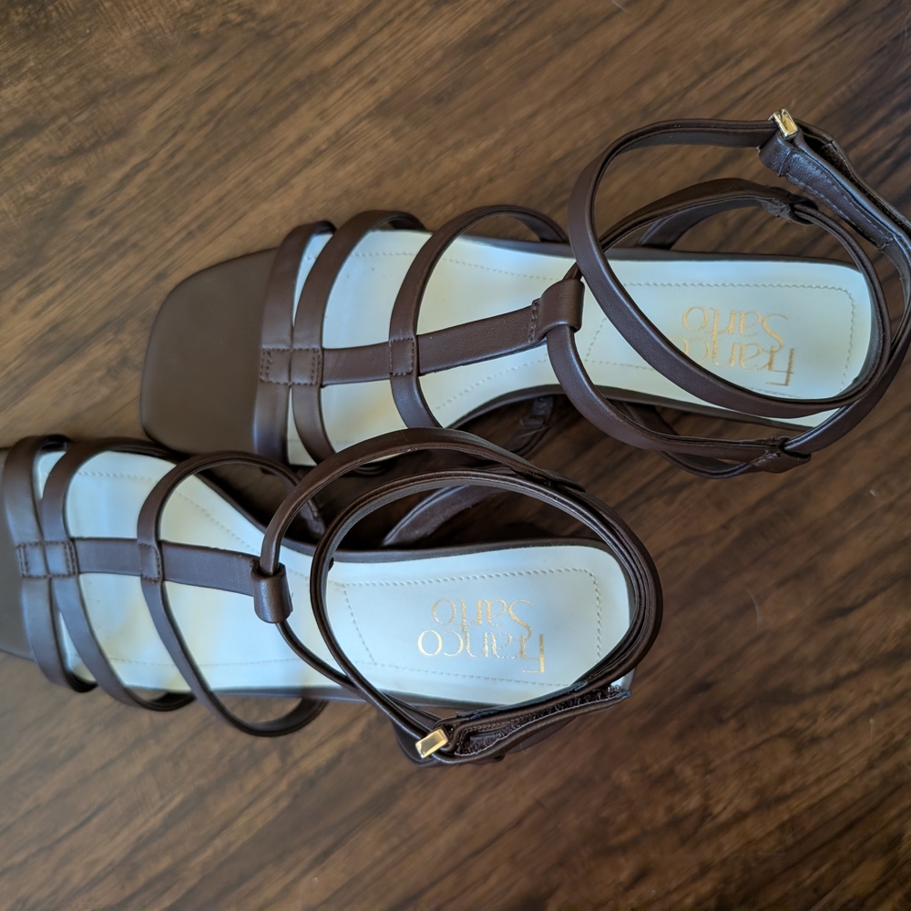 Franco Sarto Dark Brown Strappy Heels